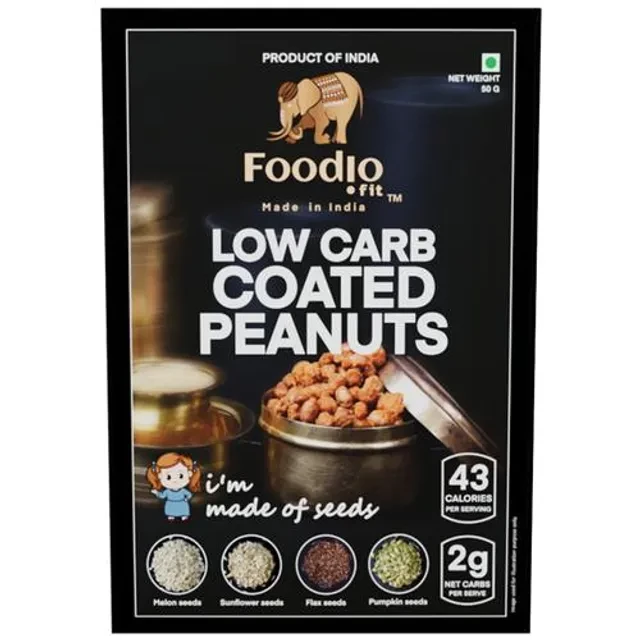 Foodio.fit Low Carb Coated Peanuts - High In Protein, 50 g Box Low Carb Coated Peanuts - High In Protein, 50g Box-1.webp